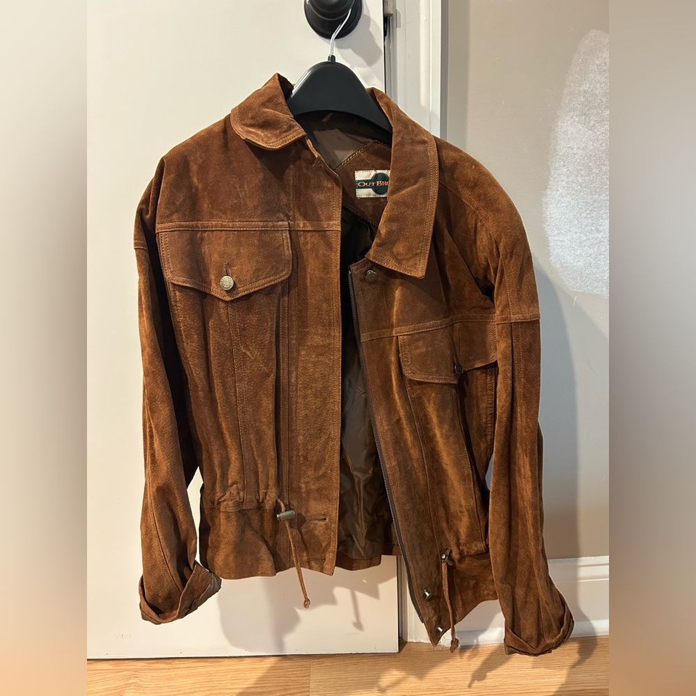 Vintage Brown Suede Leather Jacket
